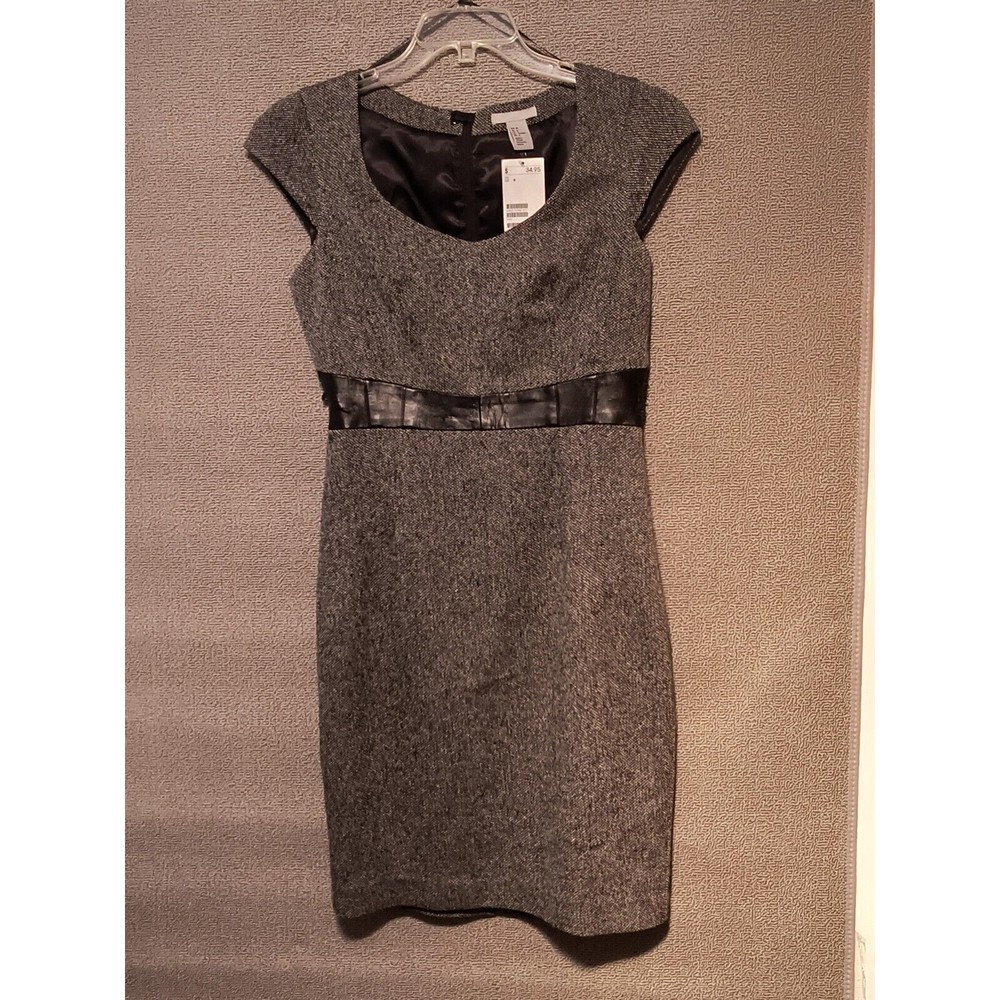 H&M Dress Women's 8 Black White Cap Sleeves New w/damage 2063